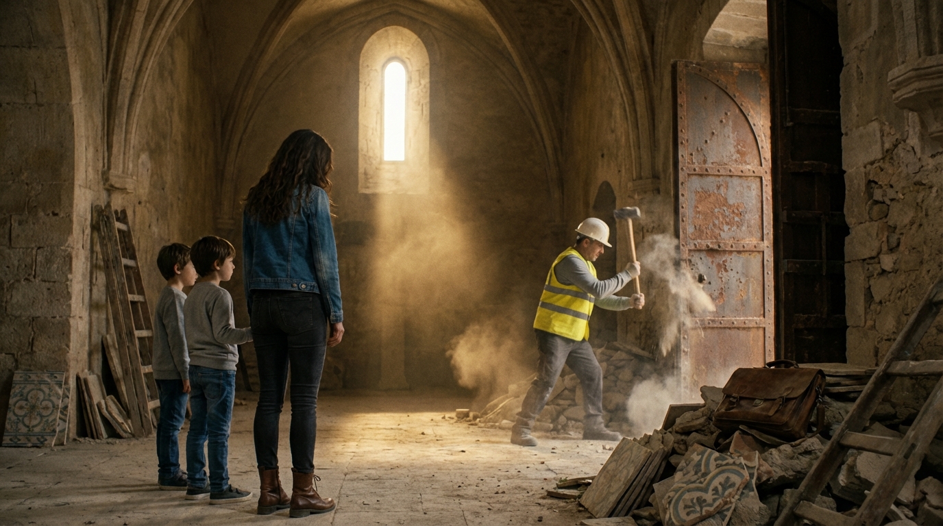 ¡EL ESCÁNDALO QUE SACUDE A TODO MÉXICO! UNA VIUDA DECIDE REMODELAR EL DESPACHO DE SU DIFUNTO ESPOSO, PERO LO QUE LOS ALBAÑILES ENCONTRARON TRAS LA PARED NO FUE POLVO NI LADRILLOS… FUE UNA VERDAD ATERRADORA QUE PONE EN PELIGRO A TODA SU FAMILIA