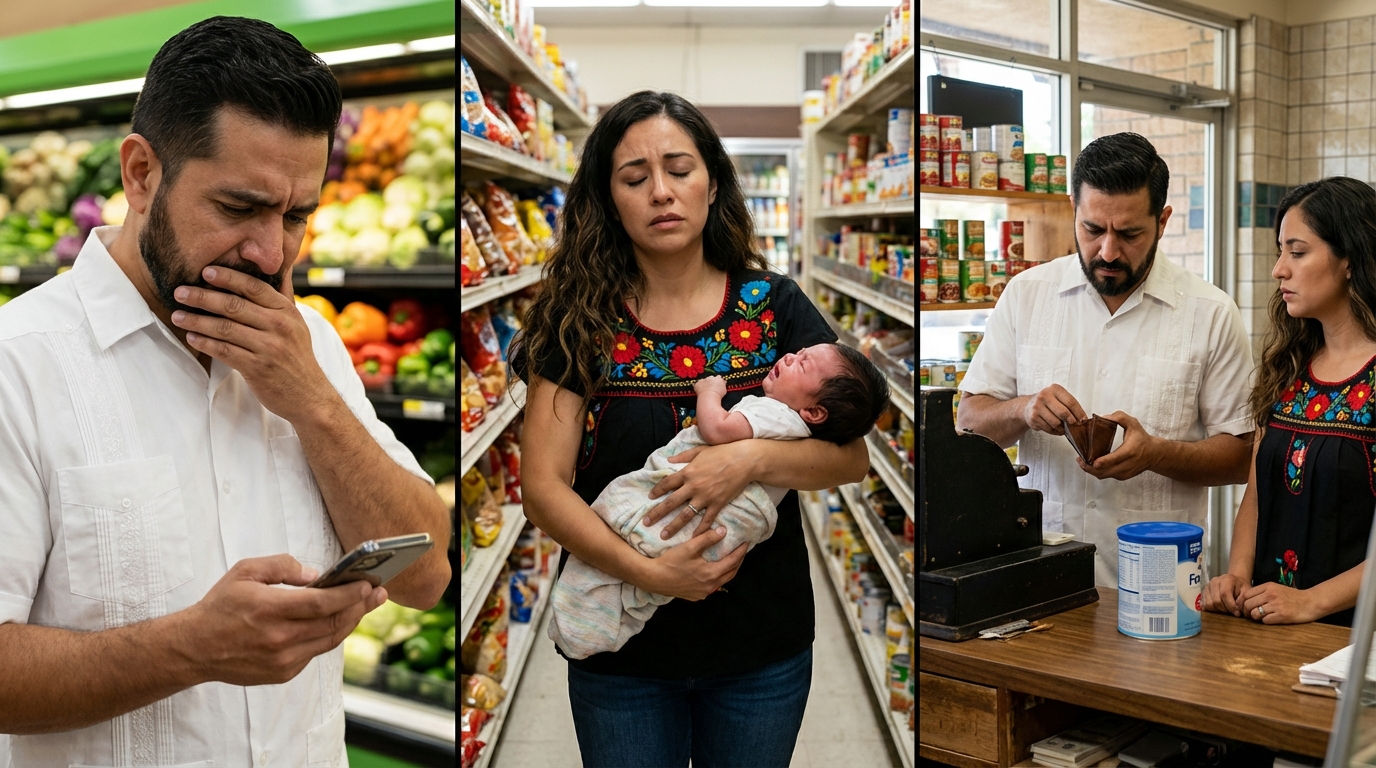 Contaba monedas para comprar leche a su bebé… sin saber que el padre estaba detrás de ella