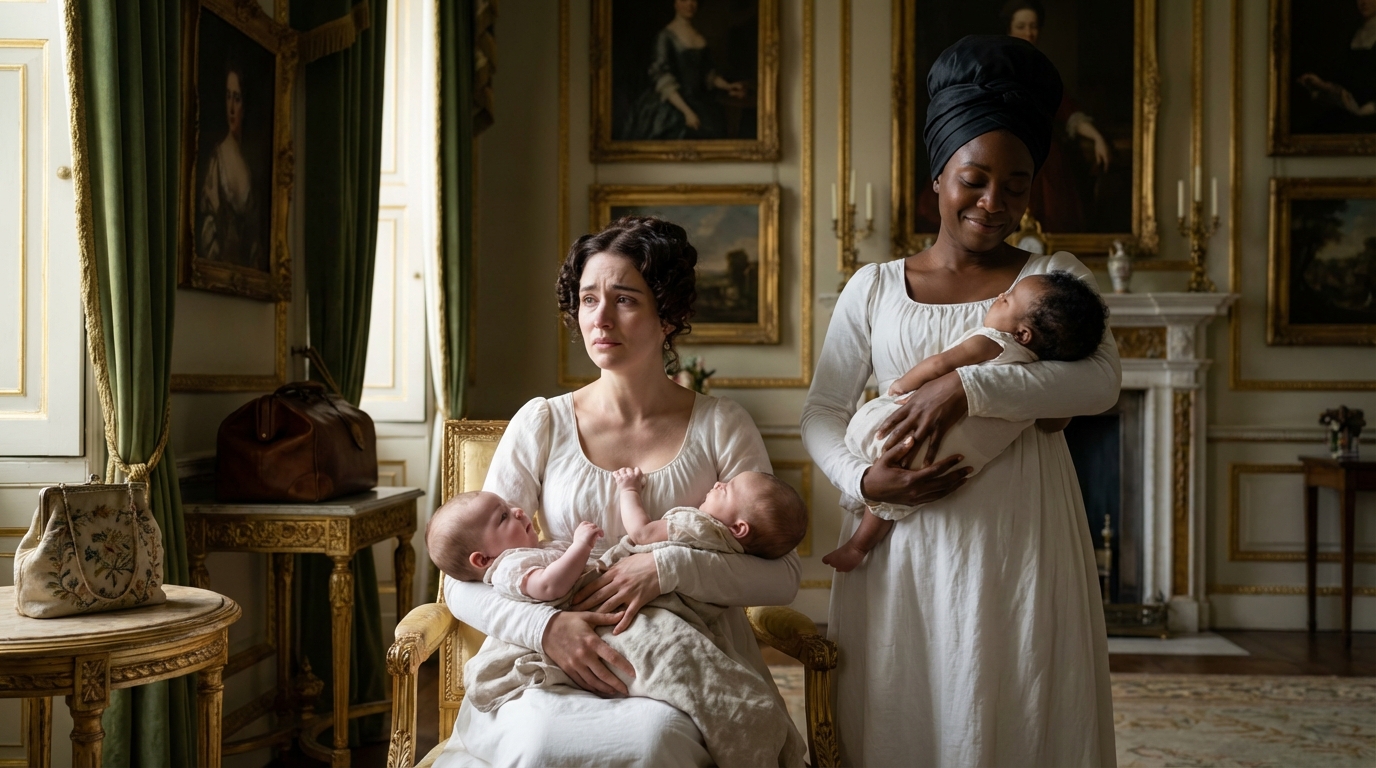 La Sinhá Tuvo Trillizos y Mandó a la Esclava Desaparecer con el que Nació Más Oscuro…