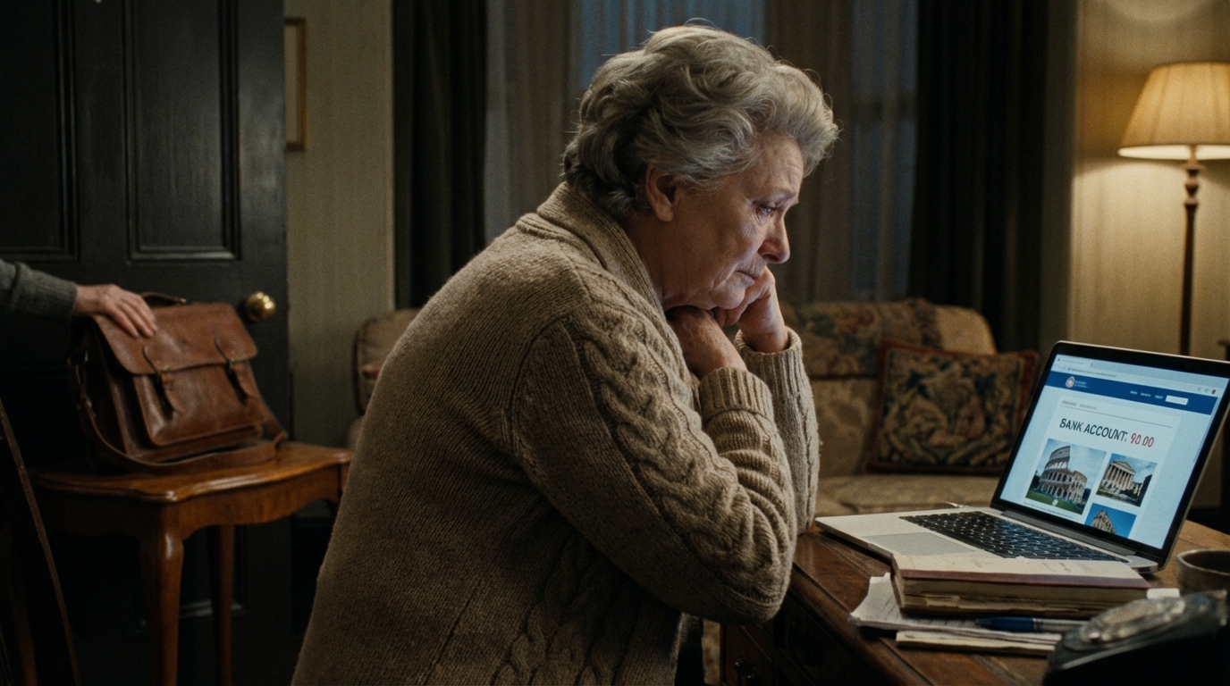 Mi hijo vació mi cuenta bancaria y viajó a roma con su esposa y su suegra, pero mi venganza…