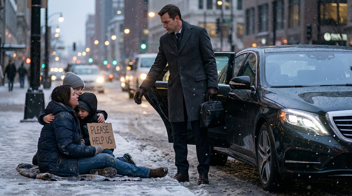 “Un millonario vio a su exnovia pidiendo limosna en la calle con tres niños que se parecían mucho a él — lo que sucedió a continuación te romperá el corazón”.