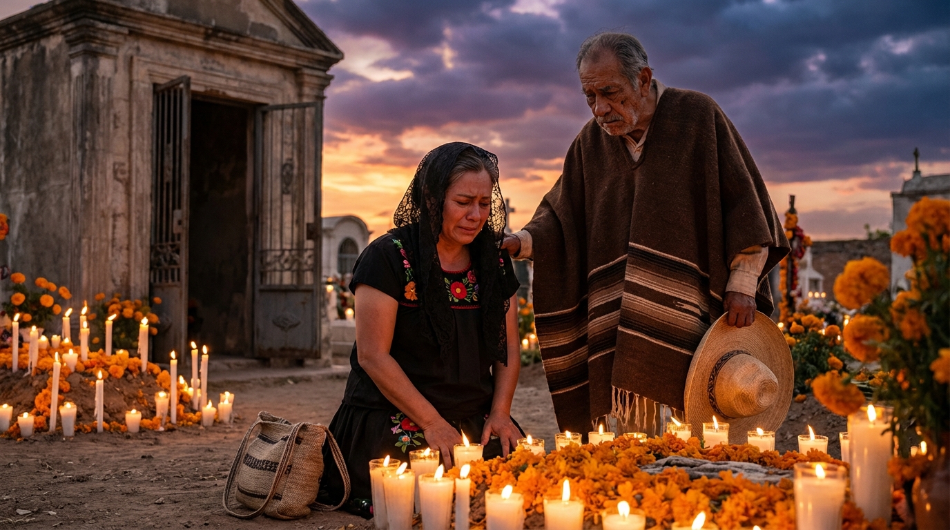 Después de enterrar a mi hijo, me quedé llorando frente a su tumba, incapaz de moverme. Entonces escuché ramas crujir detrás de mí.