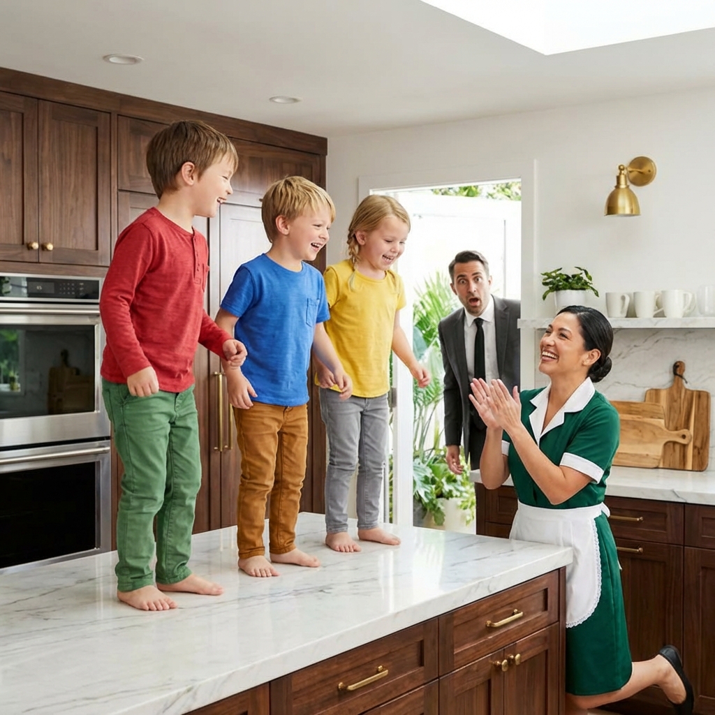 12 especialistas dijeron ‘Imposible’. Él gastó una fortuna en vano. Pero cuando regresó a casa antes de tiempo y vio lo que la humilde limpiadora había logrado con sus trillizos, cayó de rodillas… 😭❤️ ¡Una historia de amor y milagros que te robará el corazón!