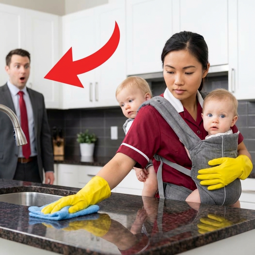 Gritó furioso al ver a la empleada cargando a sus gemelos, pero cuando los bebés reaccionaron, descubrió el secreto que su esposa se llevó a la tumba… 😭💔