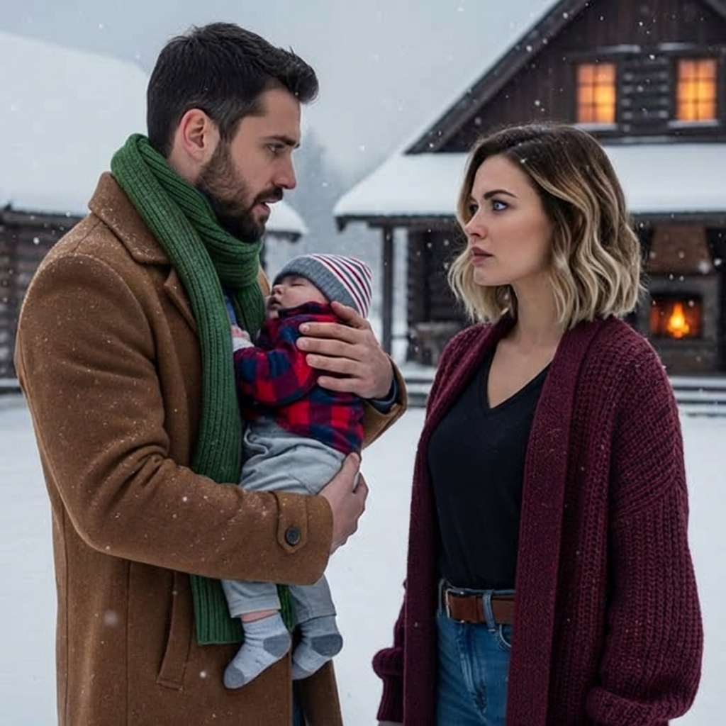 Salvó a un extraño y a su bebé de morir congelados, sin saber que él era el millonario que venía a destruir su hogar… 💔❄️