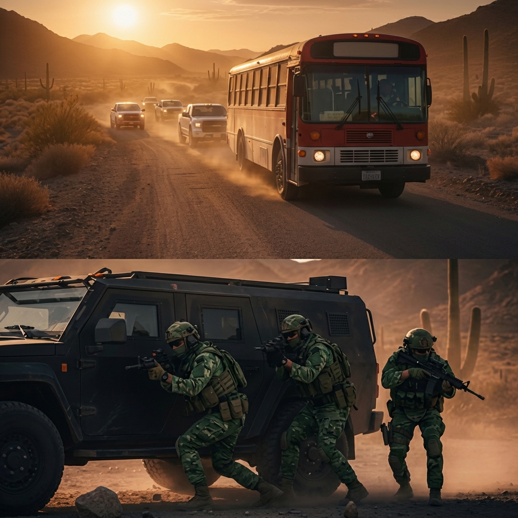 El Cártel Detuvo Un Auktobús De Peregrinos — Sin Imaginar Que El Chofer Ya Los Estaba Esperando