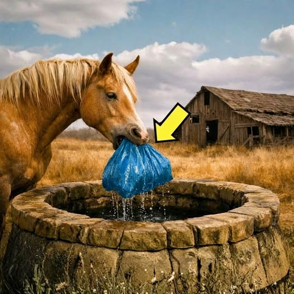 EL CABALLO BEBÍA DEL POZO… HASTA SACAR ALGO QUE CAMBIARÍA LA VIDA DE SU DUEÑO…