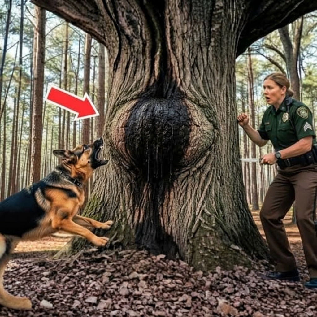 Un perro ladró ante un extraño bulto en un árbol viejo. Cuando la policía lo abrió, todos se quedaron paralizados.