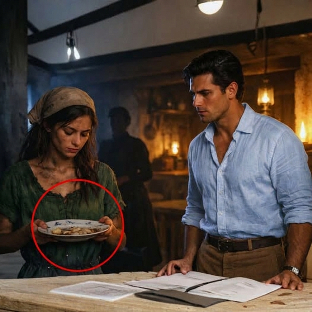 Ella comía las sobras de la cocina en silencio, hasta que el heredero más rico de la región la vio y lo cambió todo…