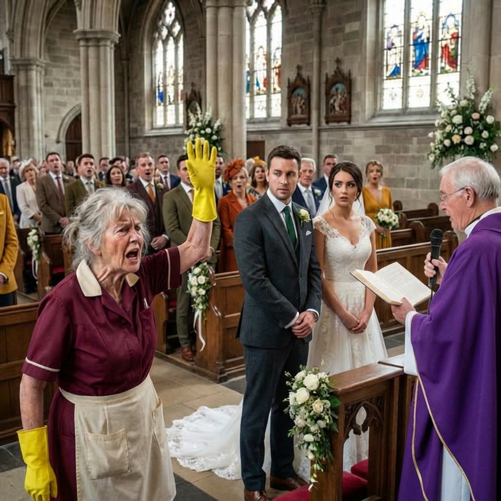 Iba a dar el ‘sí’ a su prometida perfecta, pero la limpiadora interrumpió la ceremonia. Lo que ella sacó de su bolso cambió la vida del millonario para siempre.