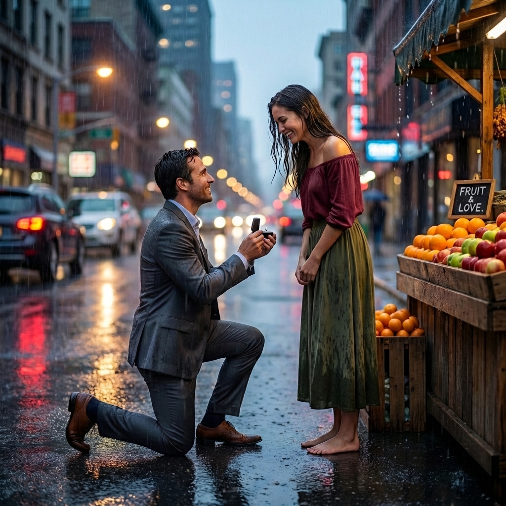 Le rogó fingir ser su novia por 5 MINUTOS a cambio de dinero… 💔🌧️ Lo que comenzó como un trato bajo la lluvia tuvo un final que NADIE esperaba