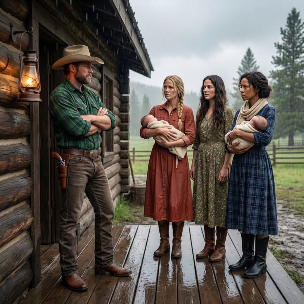 Vivía solo y en silencio hace 7 años, hasta que tres madres empapadas tocaron su puerta en plena tormenta. Lo que él hizo cuando el pasado de ellas vino a buscarlos te hará creer en el destino. 😭❤️⛈️