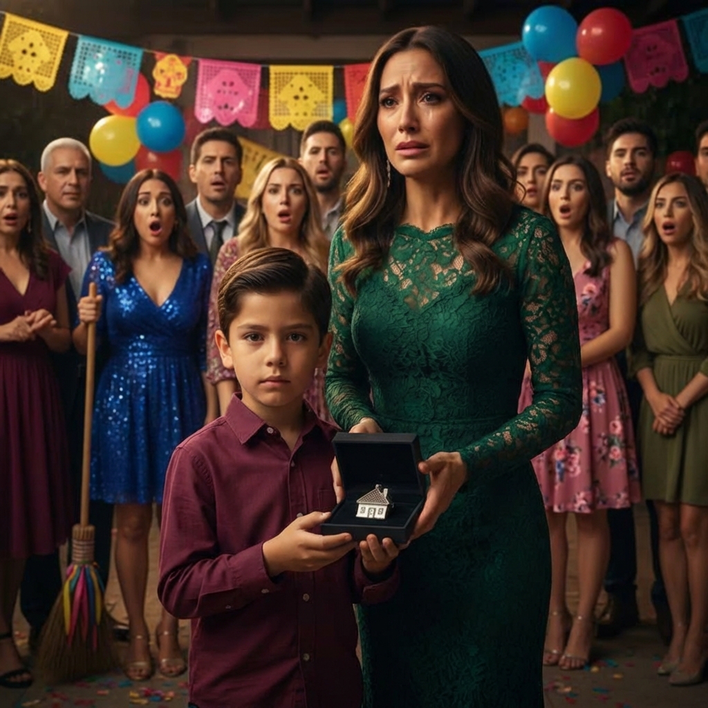 Mi exmarido apareció en la fiesta de cumpleaños de nuestro hijo con su nueva esposa. Ella le dio a mi niño una escoba y dijo: “Ve a ayudar a tu madre a limpiar; eso es lo que se supone que debes hacer”. Mi hijo me miró, con las mejillas ardiendo de vergüenza. Yo no dije ni una palabra… hasta que abrió su último regalo. Y en el segundo en que ella vio lo que había dentro, se le fue todo el color del rostro.