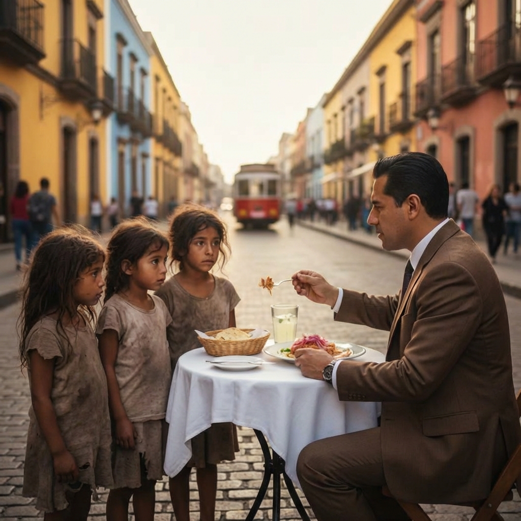 Rechazó a tres niñas hambrientas en su restaurante de lujo… semanas después, él suplicaba por comida