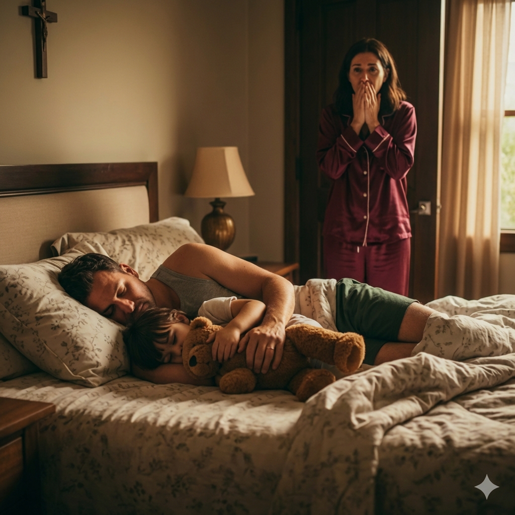 Una niña de ocho años duerme sola, pero cada mañana se queja de que su cama es “demasiado estrecha”. Cuando su madre miró las cámaras de seguridad alrededor de las 2:00 a.m., rompió a llorar.