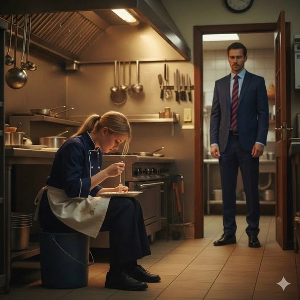 Ella Comía Sobras a Escondidas… Sin Saber Que El Dueño La Estaba Observando…