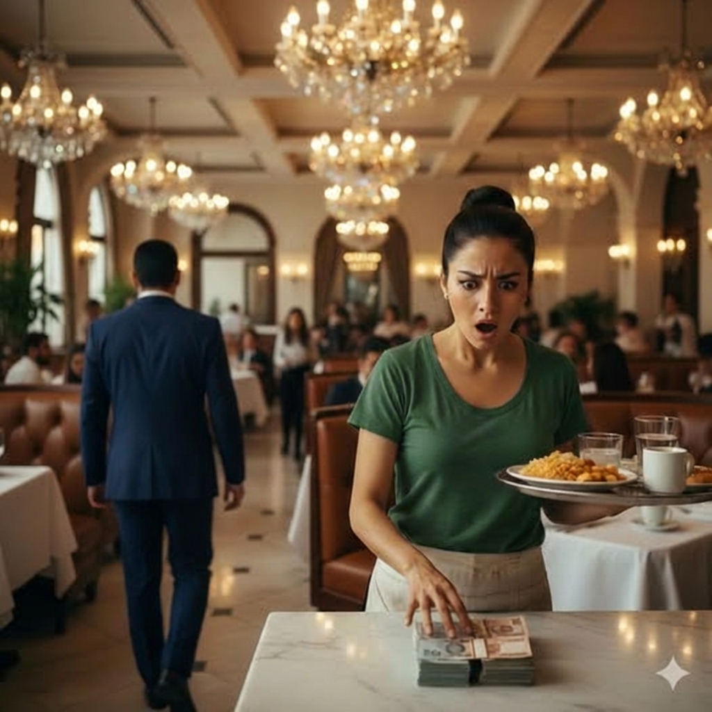 Un multimillonario deja accidentalmente 1.000 dólares en la mesa. La pobre camarera hizo lo que nadie esperaba.