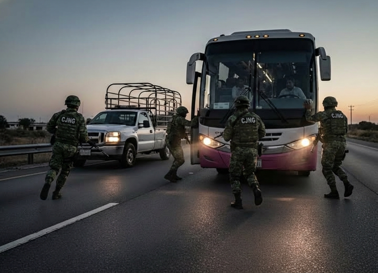 El cártel detuvo un autobús de peregrinos — sin imaginar que el chofer ya los estaba esperando…