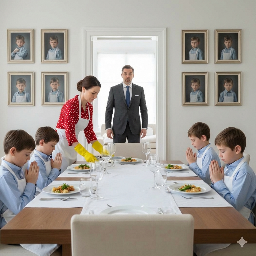 Millonario llega sin avisar a la hora del almuerzo… y no puede creer lo que ve…