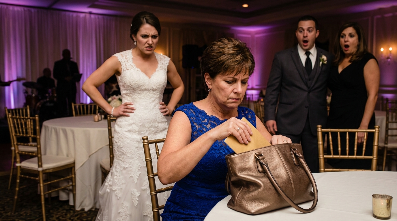 En la boda de mi hijo, la novia torció el labio y me susurró con desprecio: “Siéntate junto a las puertas de la cocina; tu cara arruinará las fotos familiares Mi asiento terminó ocupado por un desconocido.