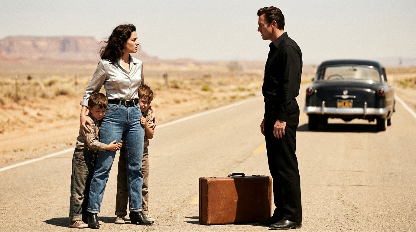Adriana Montes llevaba horas detenida al borde de la carretera federal, en un tramo donde el polvo se levantaba con cada vehículo que pasaba sin detenerse. El sol de la tarde ya no quemaba como al mediodía, pero seguía cayendo pesado sobre el asfalto, haciendo vibrar el aire. A su alrededor no había más que silencio, calor y una espera que parecía eterna.