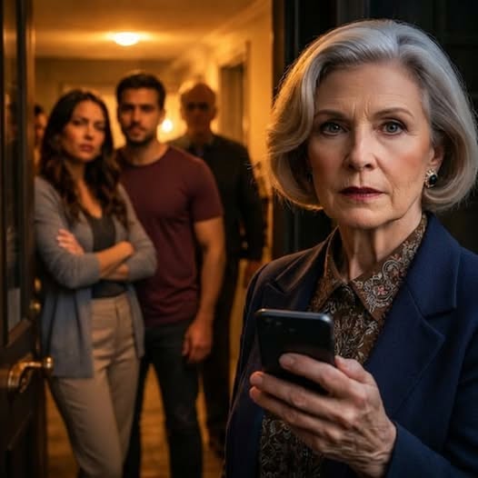 Cuando llegué a MI casa y la llave ya no entraba, supe que algo estaba mal. Mi nuera abrió la puerta, sonrió fría y dijo: “Ahora es nuestra.” Esperaba verme llorar, suplicar. En vez de eso, la miré fijo, saqué mi teléfono y respondí: “Perfecto… entonces empecemos el juego.” No tenía idea de que ese momento sería el principio del peor error de su vida.