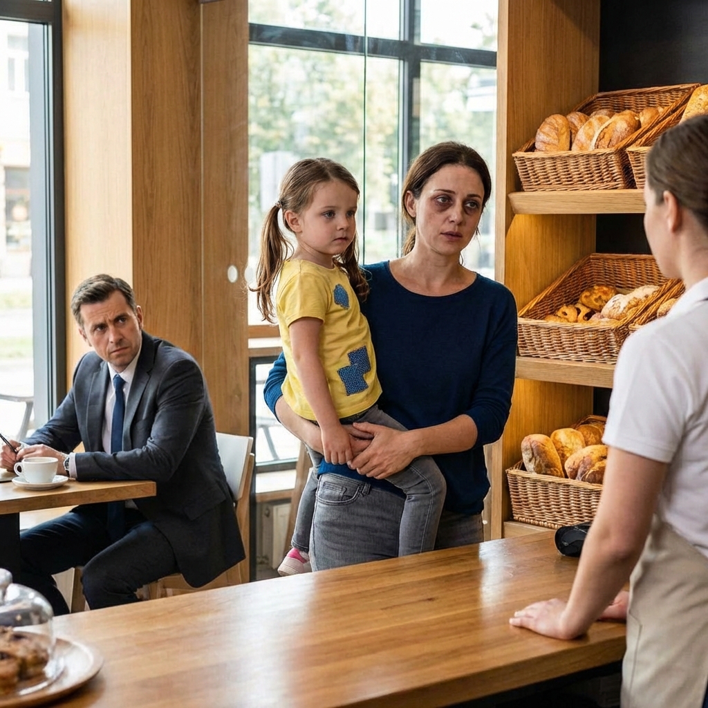 “¿Le sobró algún pan viejo para mi niña?” 🍞 La dueña la echó, pero un millonario lo vio todo. Lo que sucedió en esa banqueta cambió tres vidas para siempre. 😭❤️