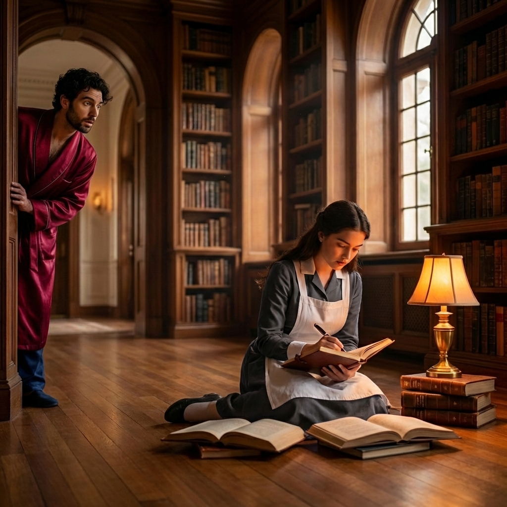 Bajó a su biblioteca a las 3:00 AM creyendo que había un intruso. Lo que encontró en el suelo no fue un robo, sino una lección de vida que su fortuna jamás podría comprar.