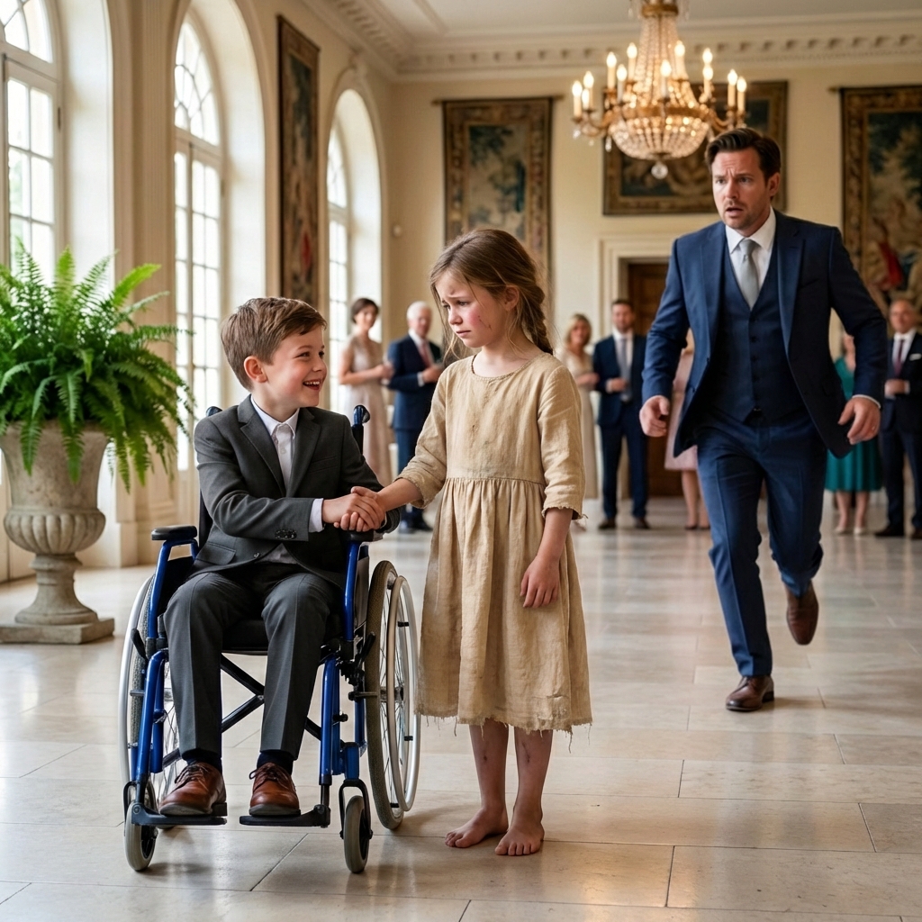 Déjame bailar con tu hijo y haré que camine”, le prometió una niña de la calle al millonario desesperado. Él creyó que era imposible, hasta que vio lo que ocurrió cuando sonó la música… 😭❤️