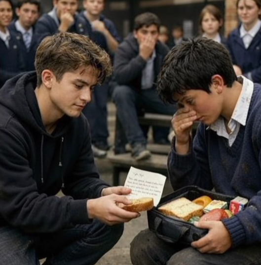 Ogni giorno rubavo il suo pranzo solo per umiliarlo.  Ma il giorno in cui lessi il biglietto che sua madre aveva nascosto nella sua borsa, il cibo si trasformò in cenere nella mia bocca. A scuola ero conosciuto come il terrore dei corridoi.