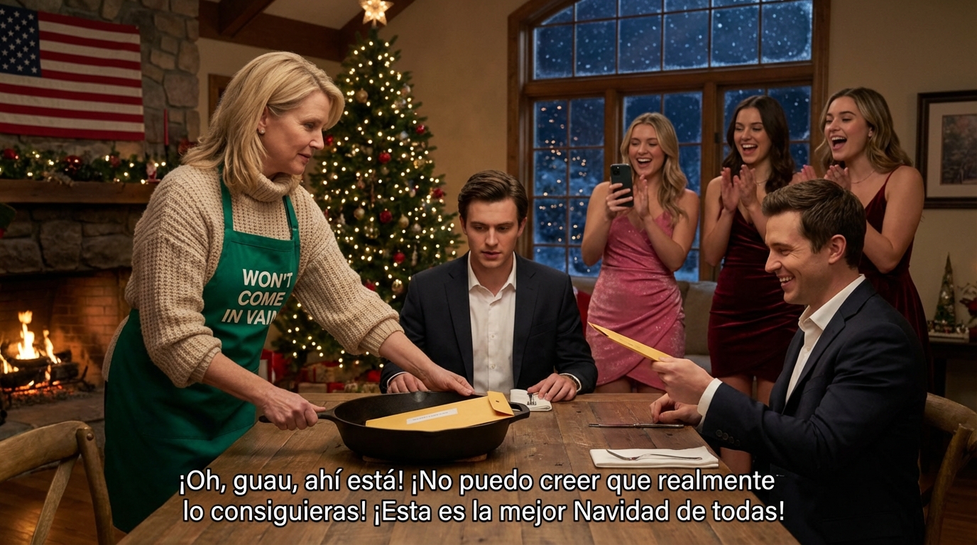 En Nochebuena, mi nuera me gritó que era “inútil” y me exigió que pusiera la mesa para su familia de fuera del estado, en la casa que me llevó años construir, mientras mi hijo miraba fijamente su plato y la dejaba hablar como si fuera una empleada doméstica. Pero ella no sabía que ya había guardado una prueba, y que un solo golpe a la puerta cambiaría la noche entera. Mantuve la voz baja y el rostro sereno, porque algunas batallas en una calle sin salida suburbana no se ganan a gritos.