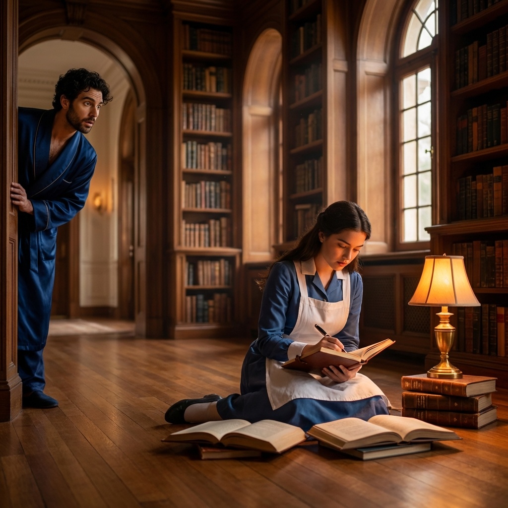 Bajó a su biblioteca a las 3:00 AM creyendo que había un intruso. Lo que encontró en el suelo no fue un robo, sino una lección de vida que su fortuna jamás podría comprar.